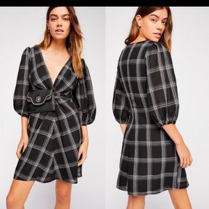 Free People Miss Molly Plaid Mini Dress